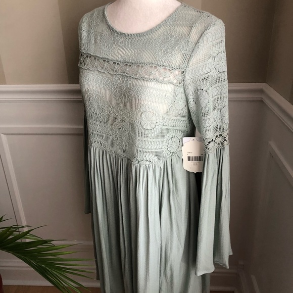 sage green fit and flare dress